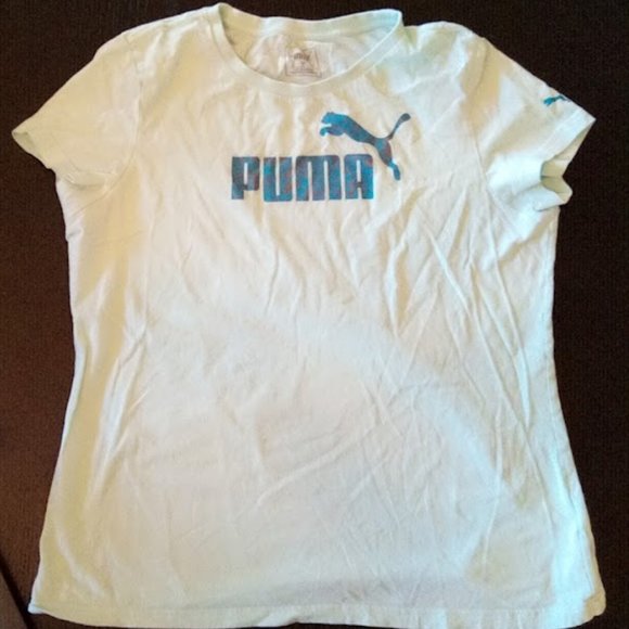 --- Pale Green - Mint Green Puma T-shirt Tee Size XL - Picture 2 of 2